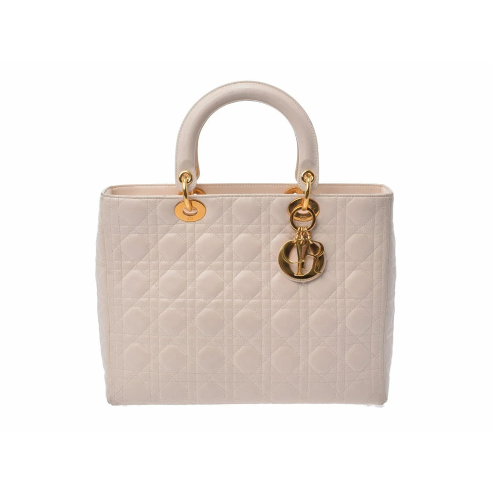 Dior Lady lambskin Ivory White CHRISTIAN